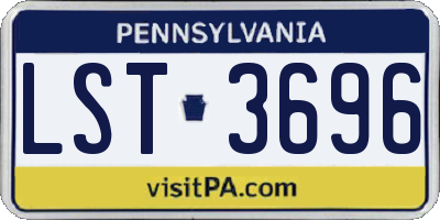 PA license plate LST3696
