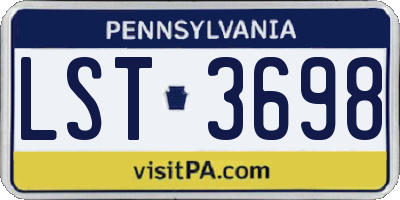 PA license plate LST3698
