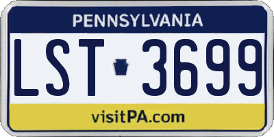 PA license plate LST3699