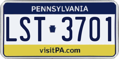 PA license plate LST3701