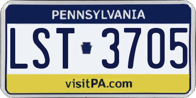 PA license plate LST3705