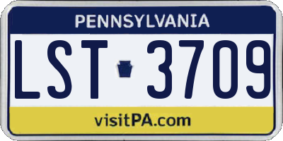PA license plate LST3709