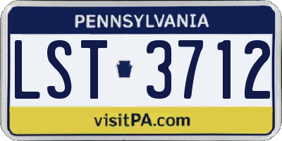 PA license plate LST3712