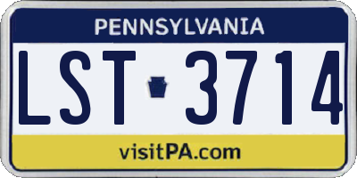 PA license plate LST3714
