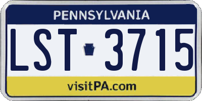 PA license plate LST3715