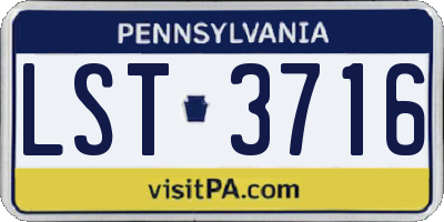 PA license plate LST3716