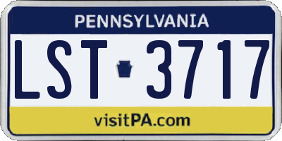 PA license plate LST3717