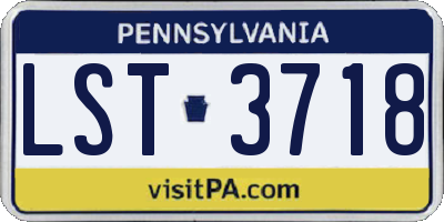 PA license plate LST3718