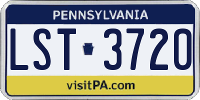 PA license plate LST3720