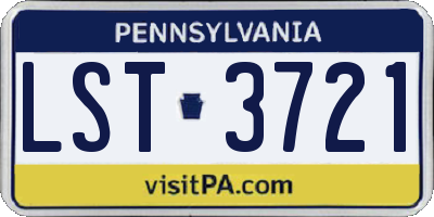 PA license plate LST3721