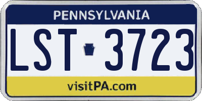 PA license plate LST3723