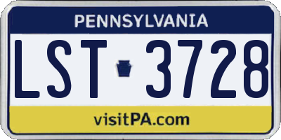 PA license plate LST3728