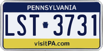 PA license plate LST3731
