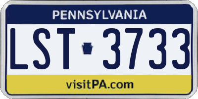 PA license plate LST3733