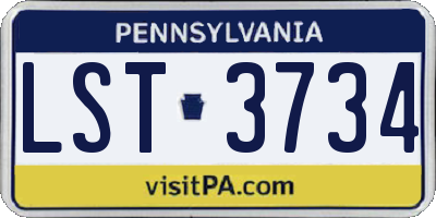 PA license plate LST3734