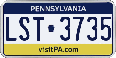 PA license plate LST3735
