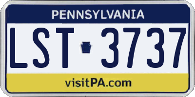 PA license plate LST3737
