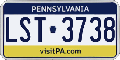 PA license plate LST3738