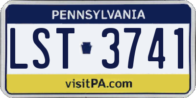 PA license plate LST3741