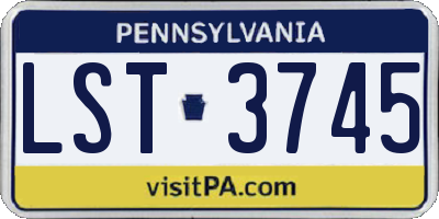 PA license plate LST3745
