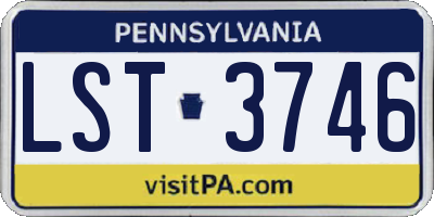 PA license plate LST3746