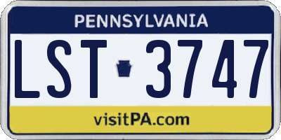 PA license plate LST3747