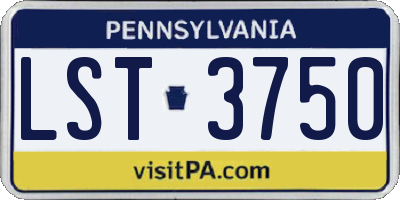 PA license plate LST3750