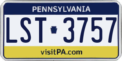 PA license plate LST3757