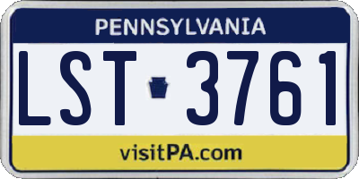 PA license plate LST3761