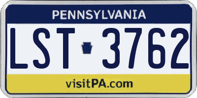 PA license plate LST3762