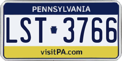 PA license plate LST3766
