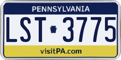 PA license plate LST3775