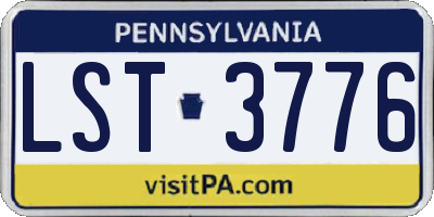 PA license plate LST3776