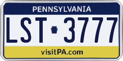 PA license plate LST3777