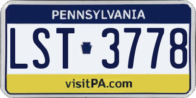 PA license plate LST3778