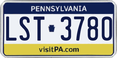 PA license plate LST3780