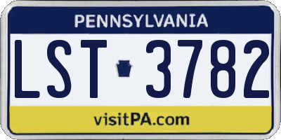 PA license plate LST3782