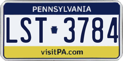 PA license plate LST3784