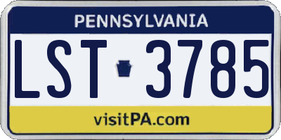 PA license plate LST3785