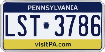 PA license plate LST3786