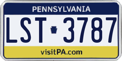 PA license plate LST3787