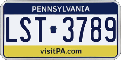 PA license plate LST3789