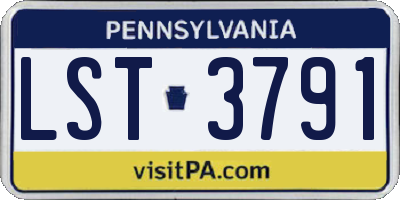 PA license plate LST3791