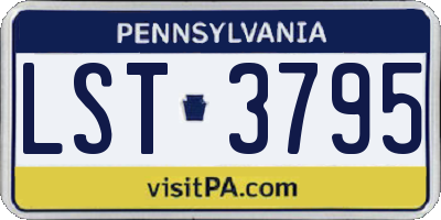 PA license plate LST3795