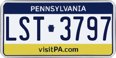 PA license plate LST3797