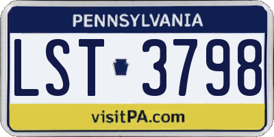 PA license plate LST3798