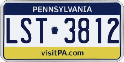 PA license plate LST3812