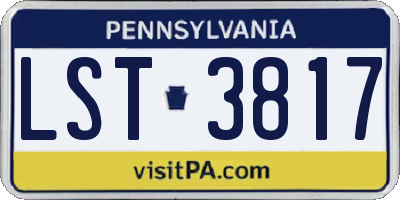 PA license plate LST3817