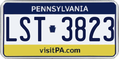 PA license plate LST3823