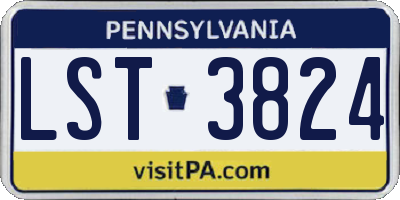 PA license plate LST3824